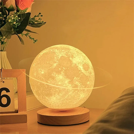 Veilleuse LED Lune Rotative à 360 °, Lampe de Table de oral et, Télécommande Tactile, Gradation, 3 ou 16 Couleurs, Cadeaux pour Enfants, Escales 3D