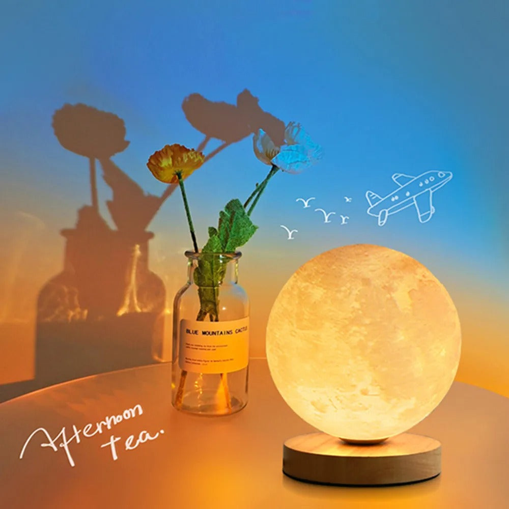 Veilleuse LED Lune Rotative à 360 °, Lampe de Table de oral et, Télécommande Tactile, Gradation, 3 ou 16 Couleurs, Cadeaux pour Enfants, Escales 3D